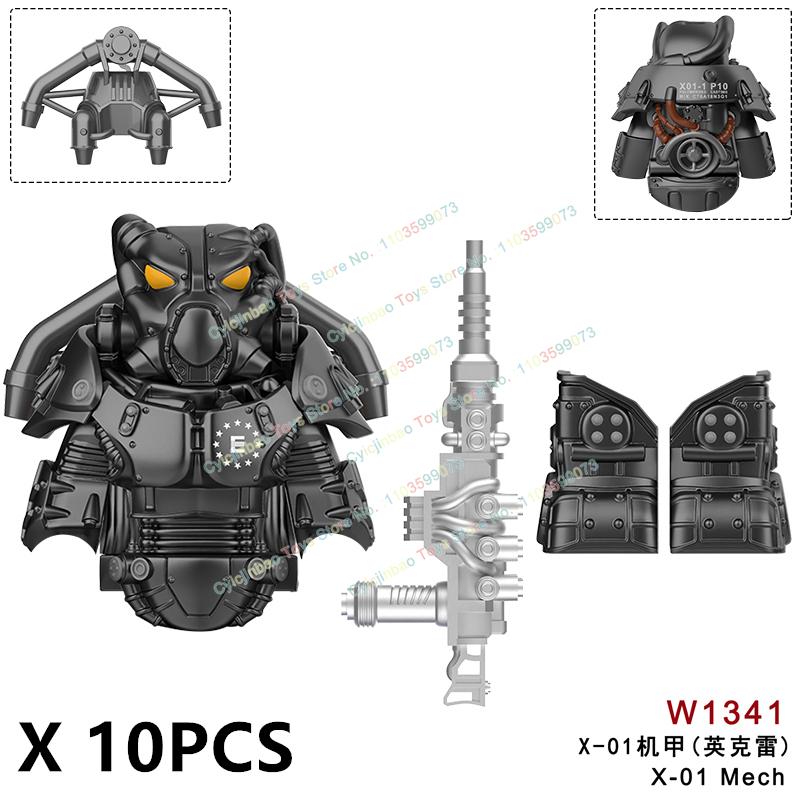 MOC Anime Series Military Mini Action Figures Armor Soldiers Weapons Accessories Building Blocks Models Bricks DIY Toys Gifts