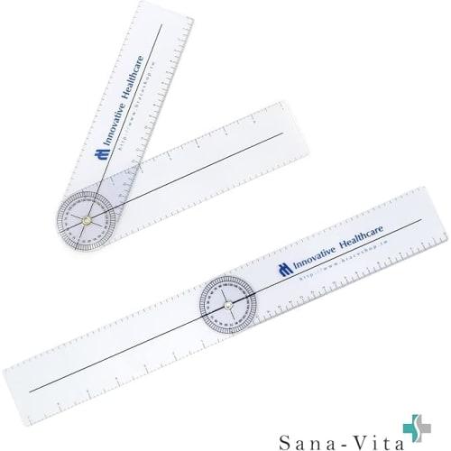 Sana-Vita Angle Ruler, Multi-Scale Rotating Multi-Function Angle Gauge, Transparent Plastic, Easy to Carry, Pack of 3