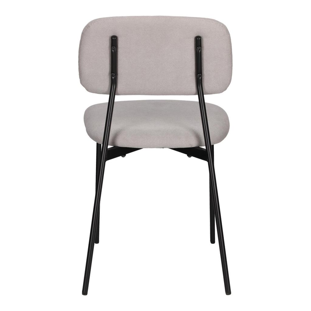 Esther Upholstered Chair, Light Gray, Metal Base
