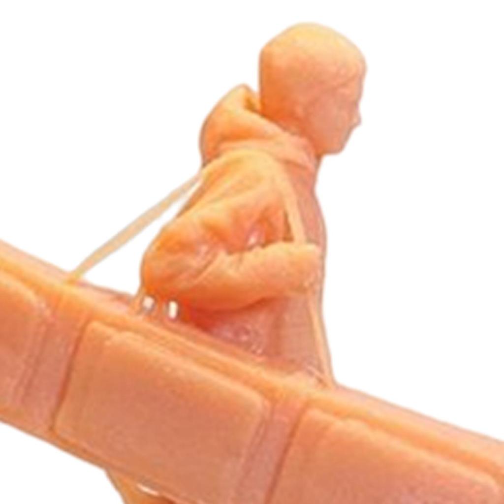 DIY Miniatures Garden Decoration Skiing Figures Resin Doll Model for Desk