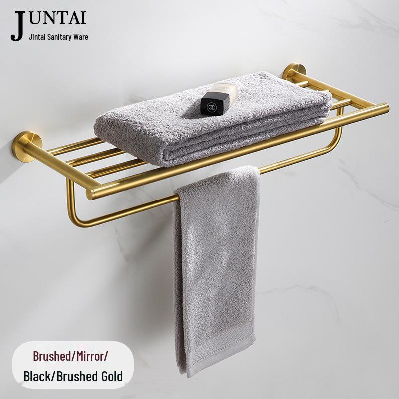 304 Stainless Steel Gold Bathroom Towel Rack Set