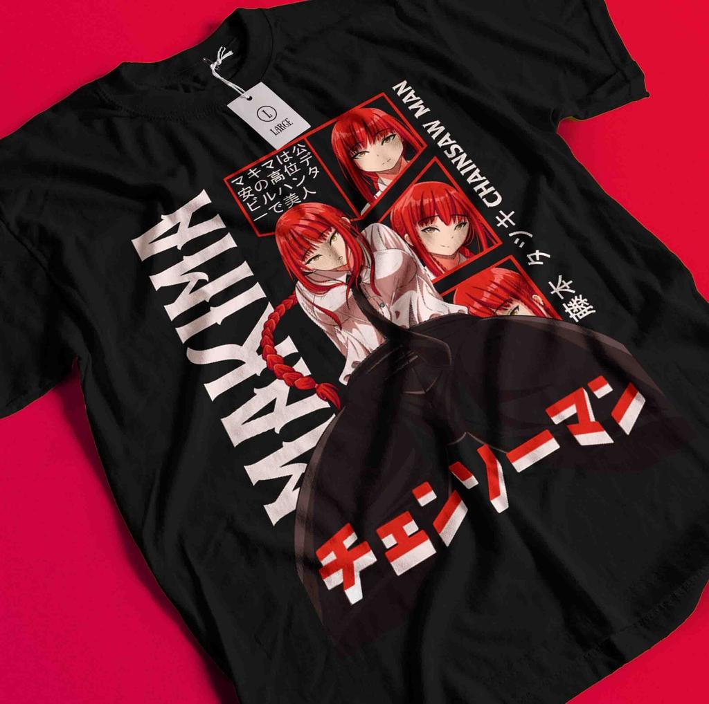 Chainsaw Man Makima T-Shirt Asa Aki Anime Denji Shirt Power Tshirt All Size Tee BB681