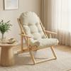 Folding Wooden Lounge Chair, Reclining, Padded Cushion