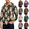 Men's Loose Fit Graphic Pullover Hoodie with Pocket and Drawstring Casual Sweatshirt