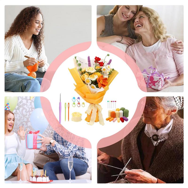 Crochet Kit For Beginners Colorful Crochet Beginner Set Funny Crafting Supplies Art And Craft Kit For Birthday Christmas New
