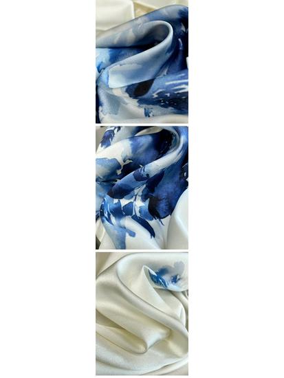 2024 Kunstnerisk blekkvask oljetrykk satengskjorte: Langermet, Motebevisst Temperament Topp