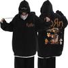 Moletom com Zíper Gráfico Vintage Anos 90 Singer Rock Band Korn Streetwear Masculino Feminino Solto Oversized com Zíper Hoodie Masculino Hip Hop Moletom
