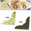 100Pcs Book Corner Protectors Decor DIY Vintage Design Crafting Folders Bags Corner Guard for Notebook Menu Scrapbooking Diary