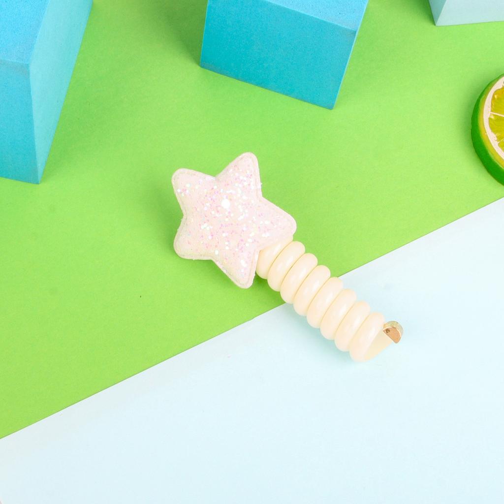 Neues Pailletten-Blumen-Elastisches Haarband Niedliche Mädchen Telefonkabel Linie Elastizität Glitzer Stern Haarband Für Kinder Haarschmuck