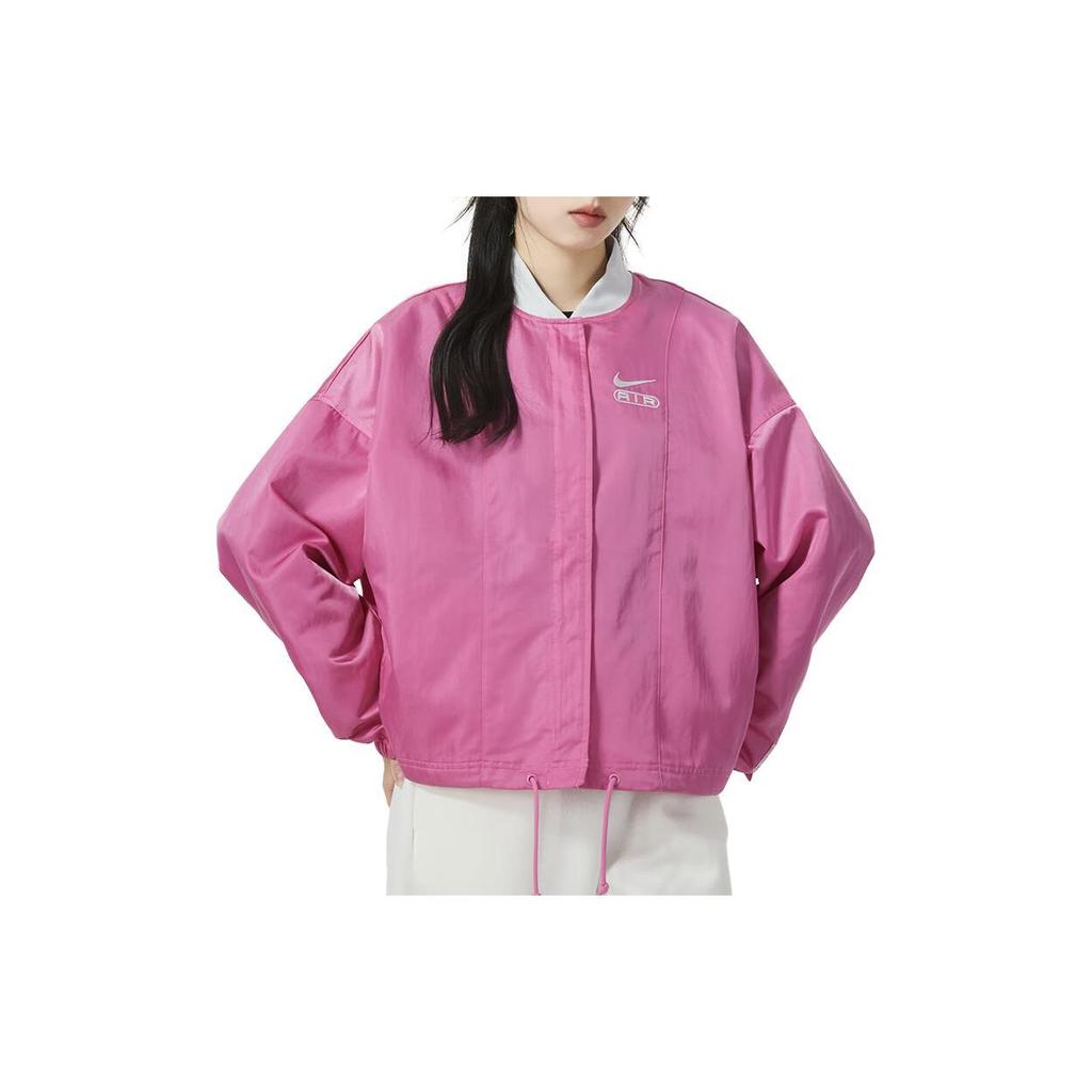 Nike Colorblock Collar Design Casual Woven Long-Sleeve Jacket Women Jackets Magenta FN1909-675