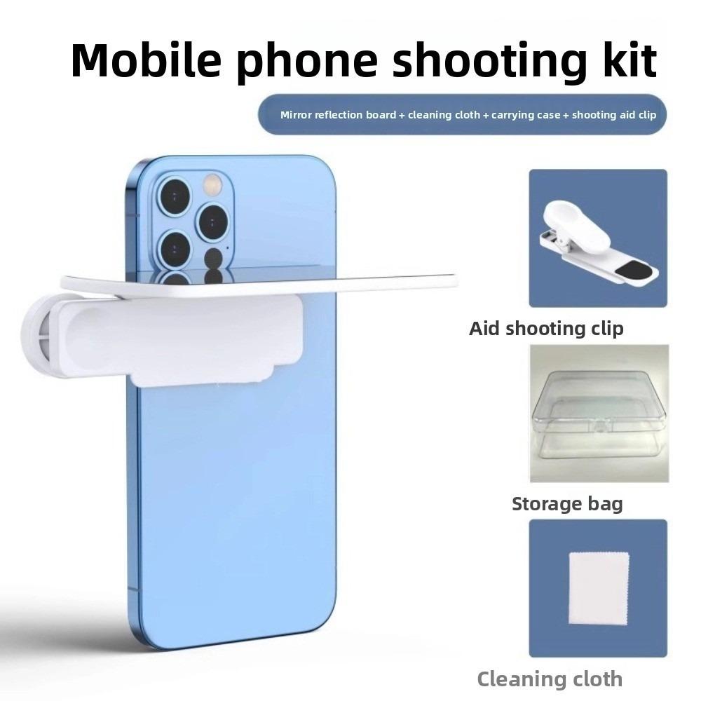 Adjustable Smartphone Camera Mirror with Cleaning Cloth Mirror Effect Lens Photography Use