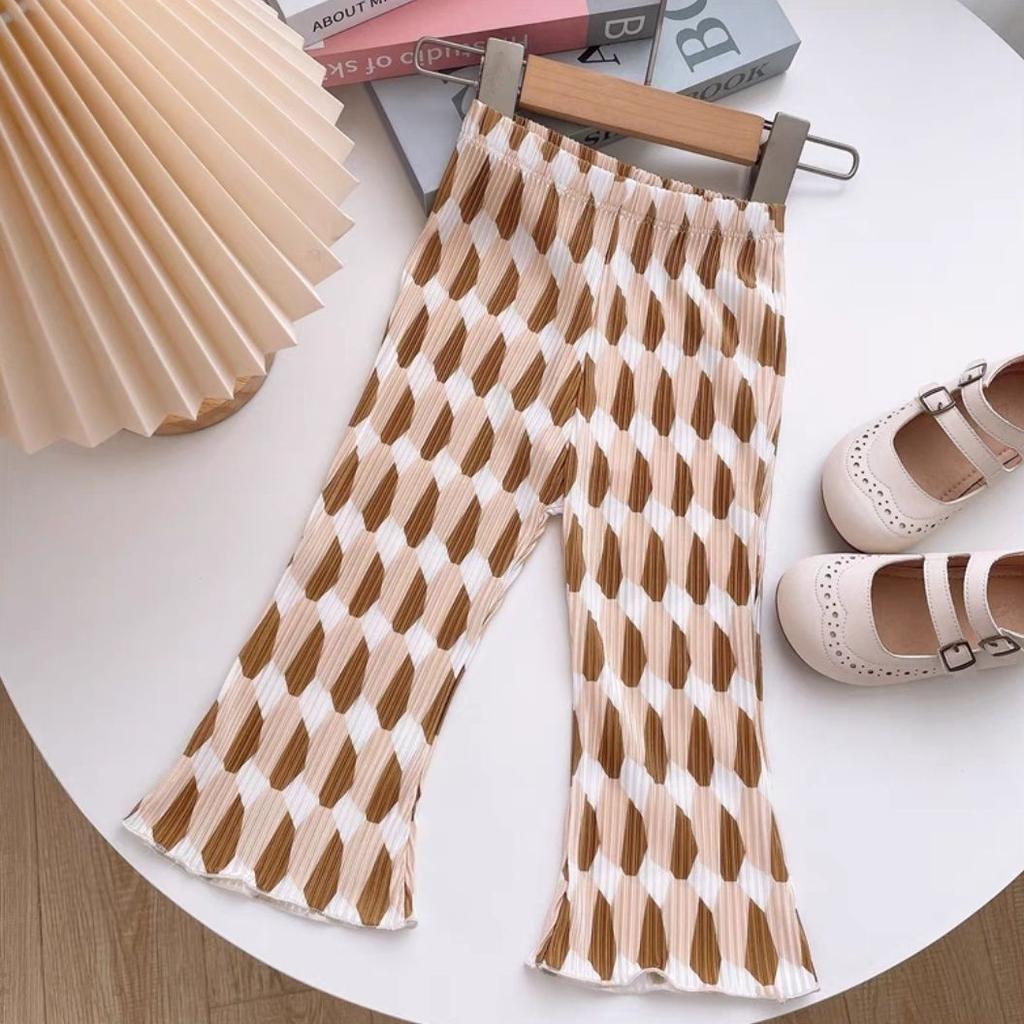 Children's Outdoor Leggings Summer New Style Girls' Bell Bottom Pants Elastic Medium and Small Children's Mosquito Proof Pants