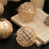 8CM Champagne Gold Christmas Ornament: Retro Tree Hanging Ball Decoration.