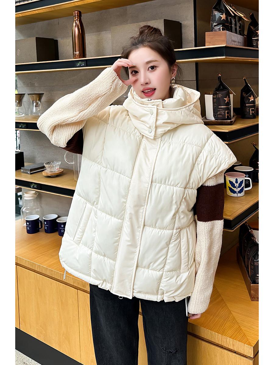 

Мода 2024 Корейский стиль Хлопковый жилет - Женская осенне-зимняя безрукавка с толстой подкладкой XL