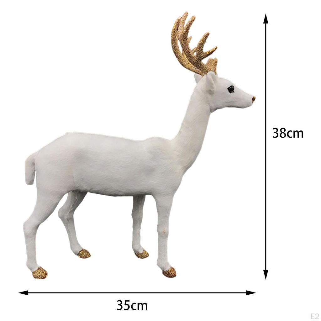 Polyethylene Reindeer Figurine Standing Statues for Office Table Top Holiday Ornaments