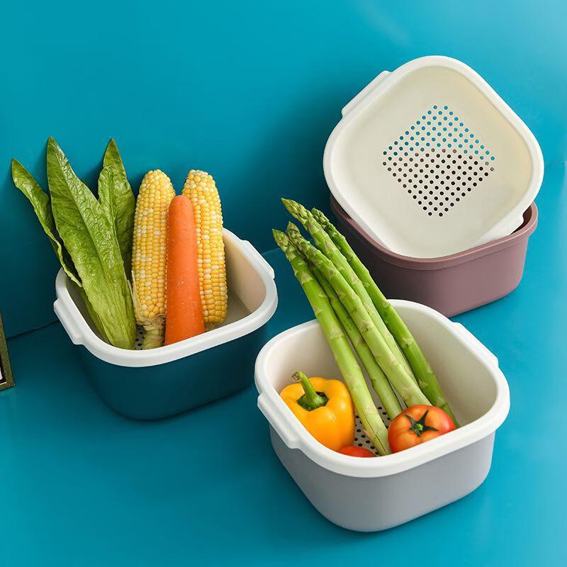 Double-Layer Multi-functional Kitchen Draining Basket