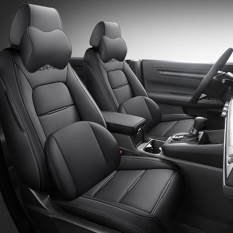 Universal Leather Car Seat Cover: Full Wrap, All-Season, Five-Seat Compatible