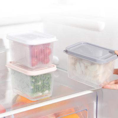 Organizator frigider Fără BPA cu capac Coș de scurgere Recipient transparent de depozitare pentru fructe și legume Aprovizionare pentru frigider