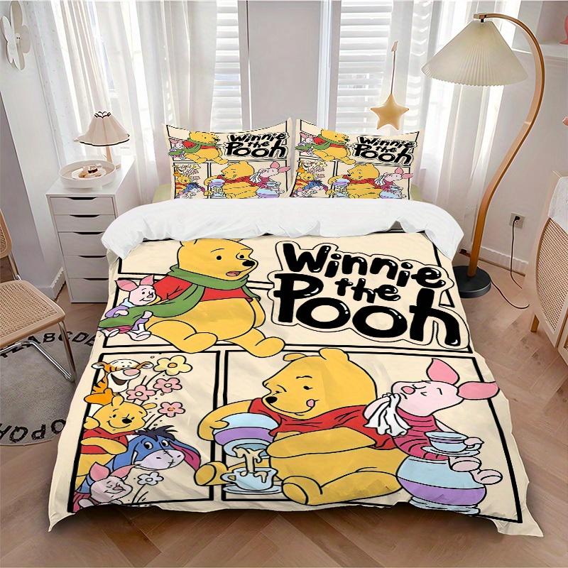 

3pcs set Winnie Pooh Friends1pc of quilt cover+2pcs of pillowcase, no core, print bedding, All Seasons Bedroom Setting082 135x200cm