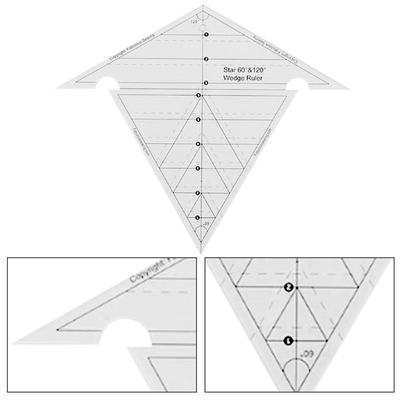 Sewing Wedge Ruler Ultrathin Acrylic Measuring Ruler With 60 And 120 Degrees DIY Quilting Template Transparent Triangle