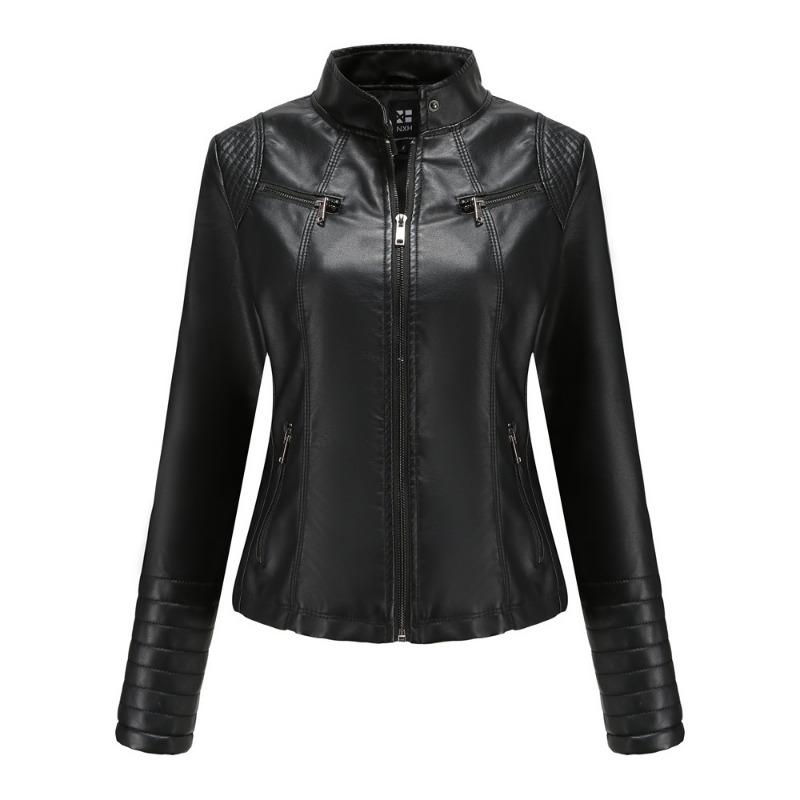 New women's leather jacket women's spring and autumn thin locomotive clothing leather jacket short fashion women's jacket