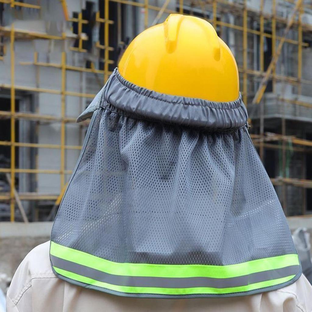 Cappello da cantiere estivo con visiera parasole di sicurezza, protezione per il collo, casco, parasole, striscia riflettente, copricapo per operai edili