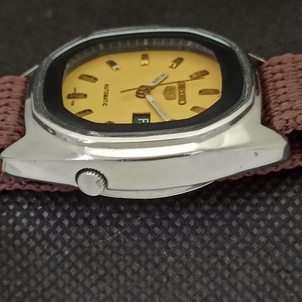 USED VINTAGE SEIKO 5 AUTOMATIC 7009A JAPAN MENS D/D BEIGE WATCH 550l-a298046-9 SKU550l-a298046