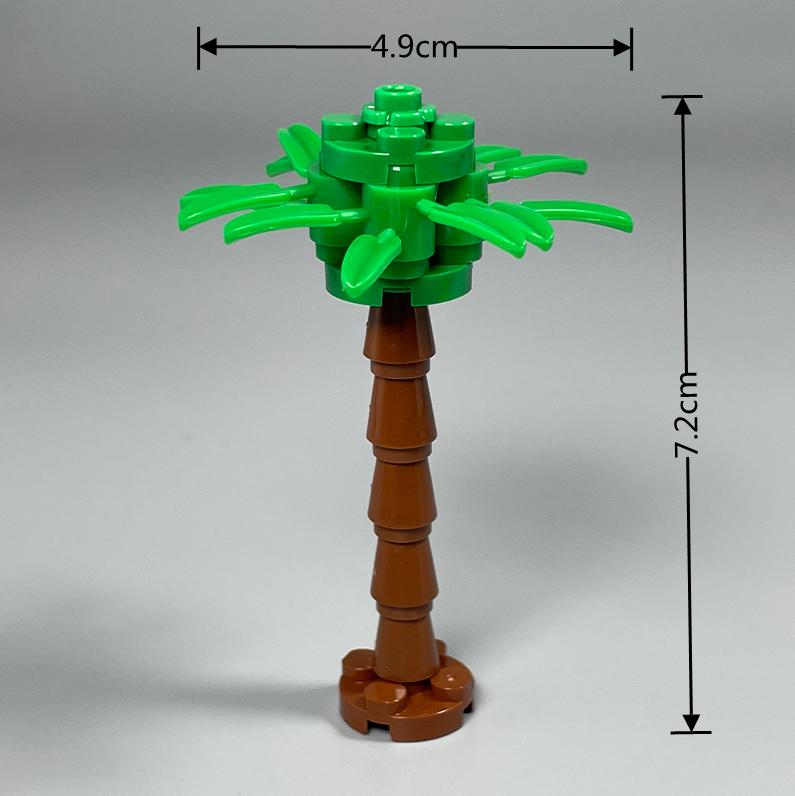 MOC Bricks Palm Fruit Tree Coconut Tropical Rainforest Plant View City Model Educational Building Blocks DIY Assembled Toys