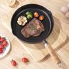 Telssida Thick Cast Iron Skillet, Uncoated Steak Pan, Non-Stick Frying Pan, Raw Iron Mini Breakfast Pan, 20cm, No Lid