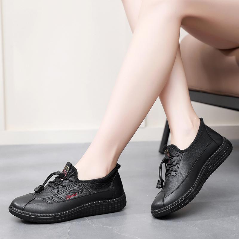 Womens Soft Sole Non Slip Flats Comfortable Slip Ons 35 чёрный