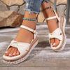 2025 New Shoes Female Buckle Strap Women's Sandals Open Toe Casual Plus Size Summer Best Seller Comfortable Flat Sandals