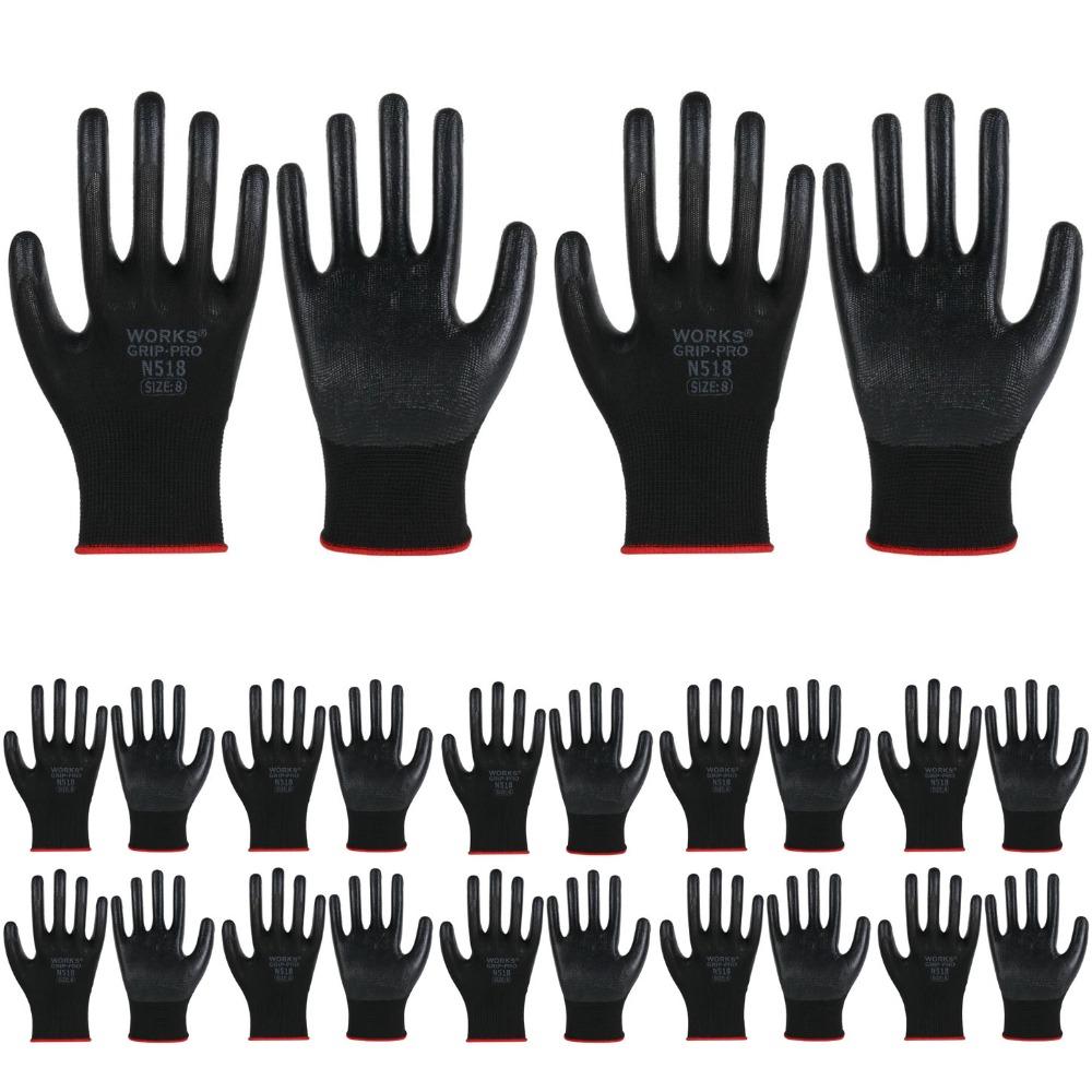 Non-slip Work Gloves Nylon Safety Coated Mittens New Nitrile Gloves