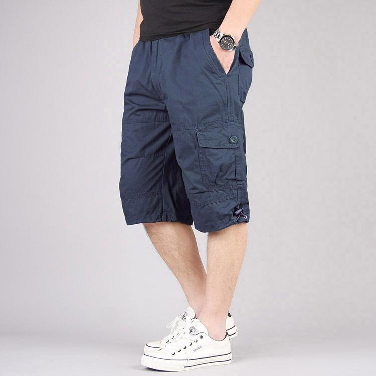 Summer new overalls straight mid-pants casual pants sweatpants men's loose shorts six-point pants trendy pants