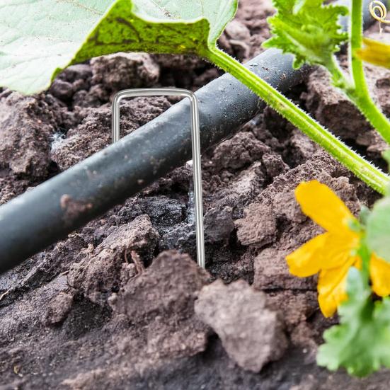 100 Pcs Landscape Staple Galvanized Steel Garden Stakes U-Shaped Pins for Geotextile Lawn Patio Landscaping Fabric Barrier Irrigation Tubing