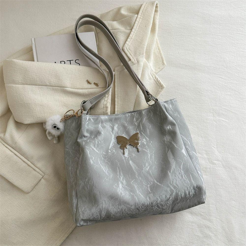 Korean Style Sweet Shoulder Bag Doll Pendant Luxury Handbag Trendy Underarm Tote Bag  Outdoor
