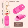 Slipper Shape Silicone Keychain Cap Accessories Portable Durable Holder Keychain Compatible For Lipgloss Storage And Balm Cap