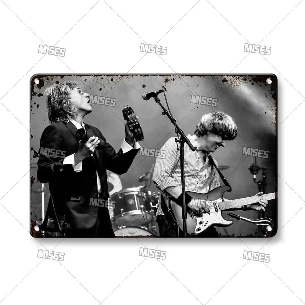 MISES Rock Band Metal Poster DIRE STRAITS Band Decorative Plate Metal Sign Rusty Metal Plaque Home Club Kitchen Metal Tin Sign