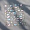 Gold Silver Love Star Moon Geometric Lines Necklace Stamping Retro Soft Self Adhesive Nail Art Sticker Manicure Decal