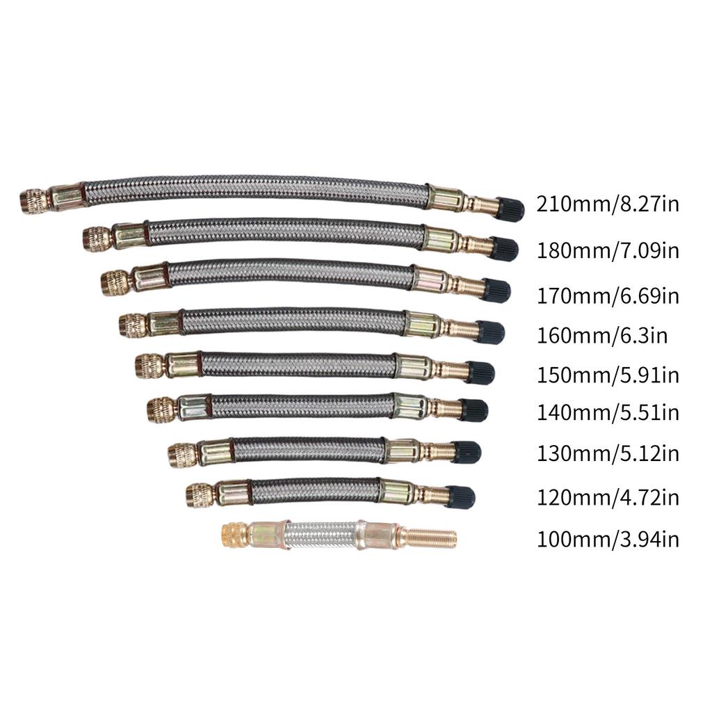 Tire Inflator Extension Tube Tyre Pump Quick Inflation Chuck Adapter Hose Quick-Inflation Clip Connector Braided Tube