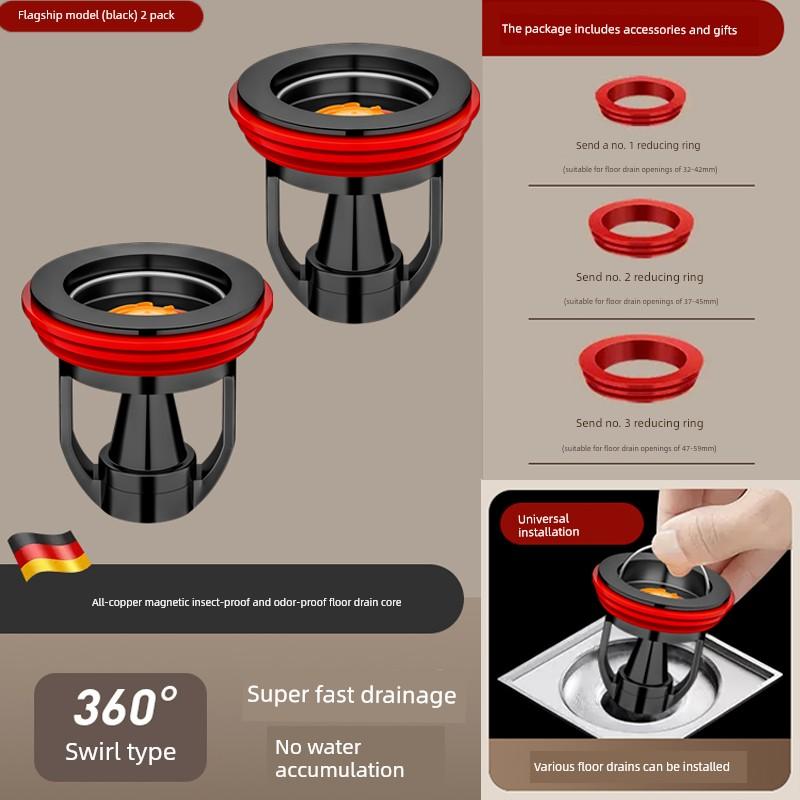 Floor Drain Deodorizer, Bathroom Sewer Sealing Cover, Toilet Anti-Odor Universal Inner Core, Anti-Insect and Anti-Odor Device