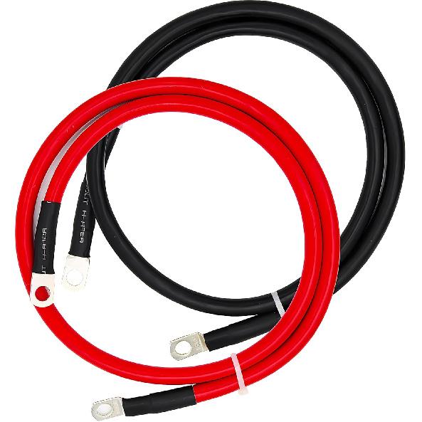4 AWG Battery Cable,3FT Battery Cables,With 5/16 Ring Terminals For Solar, RV, Auto, Marine Car, Boat
