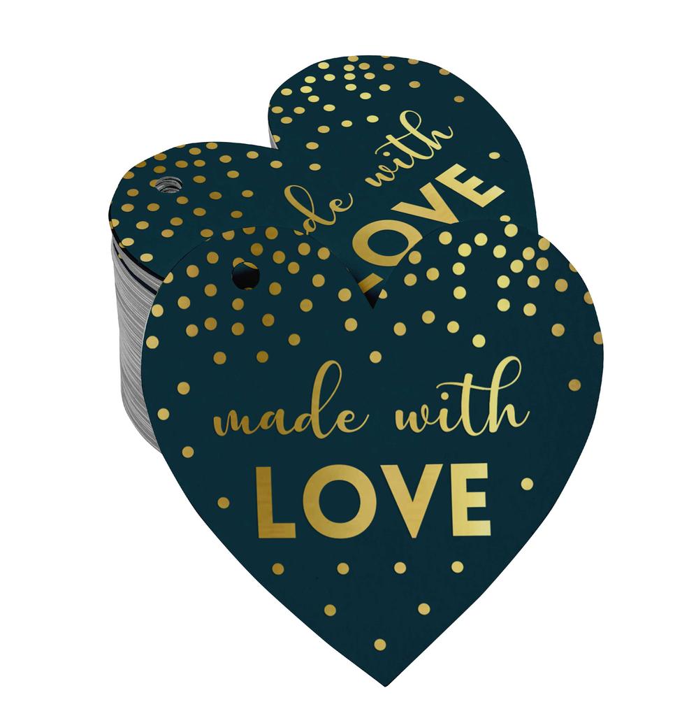 Inkdotpot Gold Foil Paper Hang Tags Made With Love Wedding Favor Tags 100