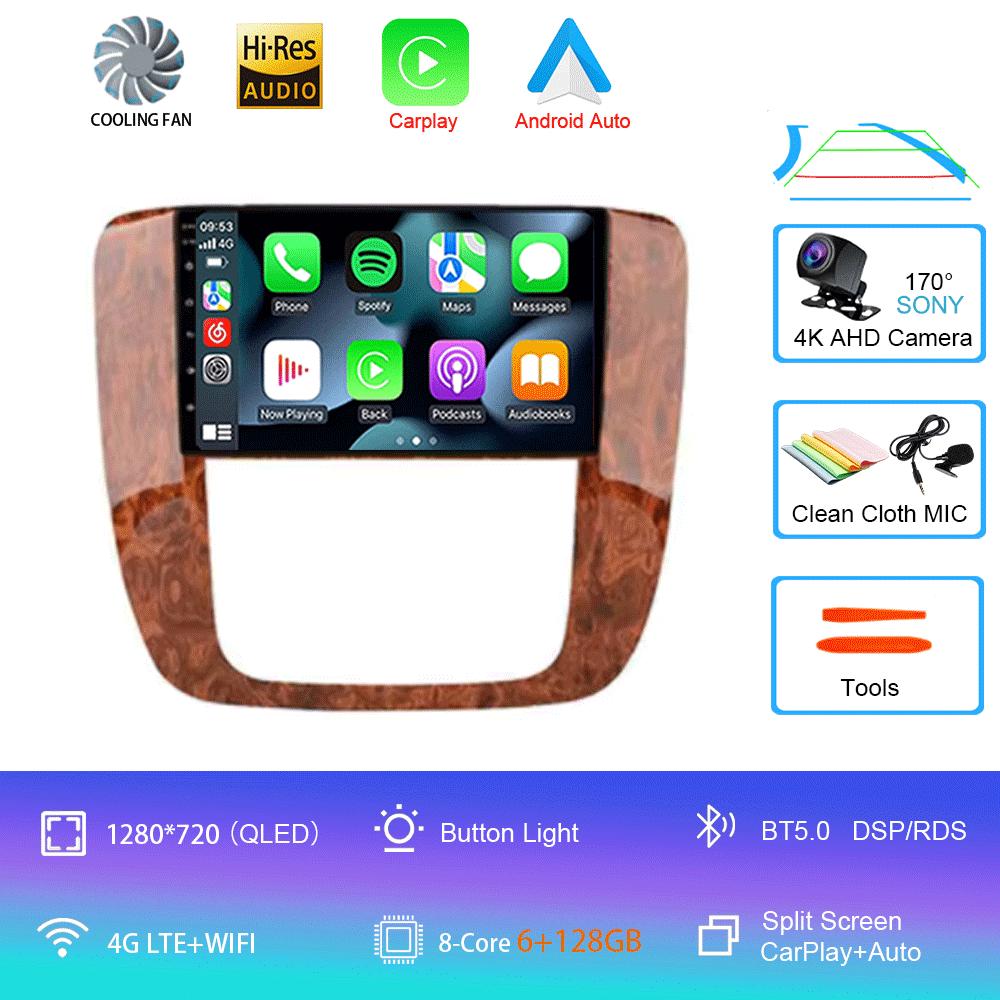 For GMC Yukon Chevrolet Tahoe Suburban 2007-2012 2 din Android 14 Auto Carplay Car Radio Multimedia Stereo GPS dvd