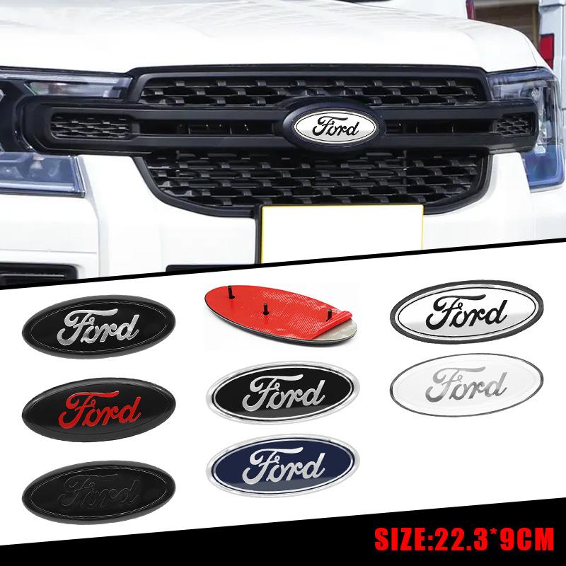 22.3cm*9CM Car Front Hood Bonnet Badge Grille Emblem Rear Trunk Stickers For Ford F350 F150 F250 F450 Edge Explorer Accessories