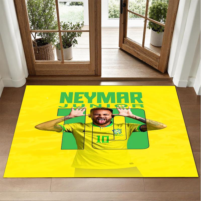 Brazil national football team Design Crystal Velvet Rug Soft Decorative Mat for Bedroom Entrance