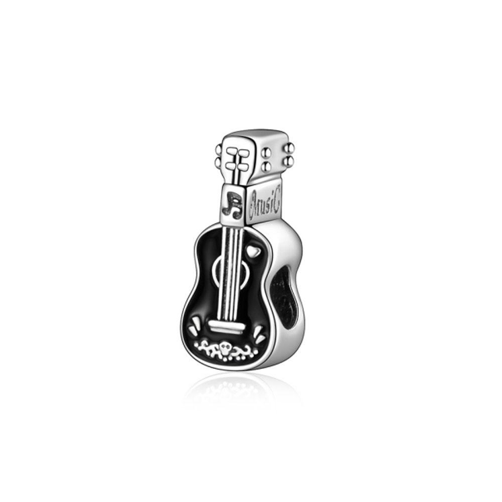 New 925 Silver musical instrument Charm Bead Earphone Guitar Piano Pendant Fit Original Bracelet Man Women DIY Jewelry Gift