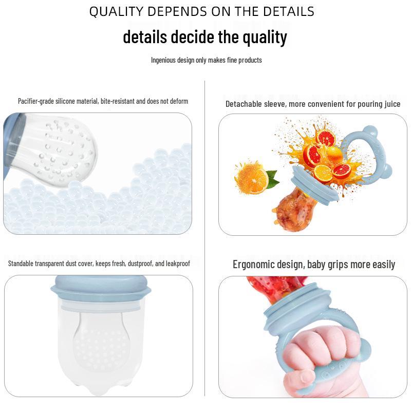 Isır ısır Silikon Diş Kaşıyıcı: Bebek Meyve ve Sebze Besleyici - Süper Yumuşak File Uç