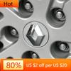 2026 Hot For Renault Interior Stickers For Renault Megane 2 3 Clio 4 5 Trafic Captur Emblems Kangoo Zoe 4PCS 57mm 60mm Car Wheel Y666