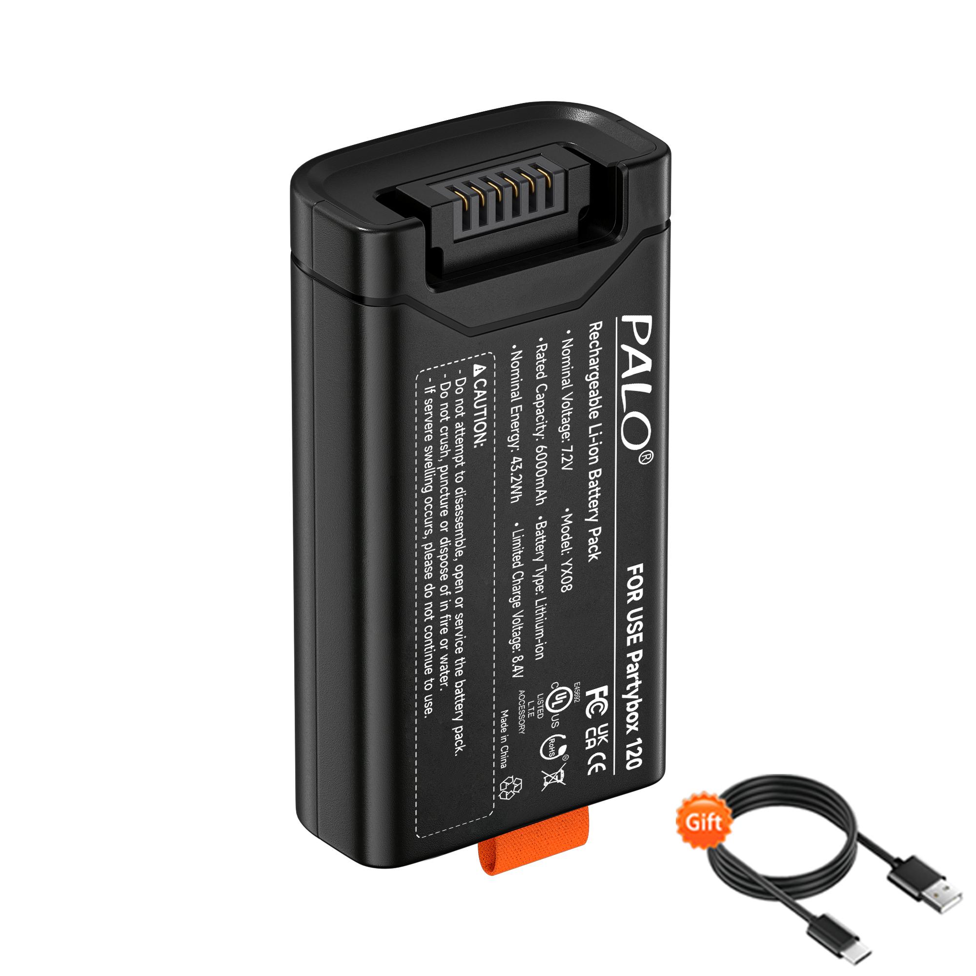 Запасной аккумулятор 6000 мАч для JBL PartyBox Club 120 Аккумулятор JBL Аккумулятор 200 Запасной аккумулятор с входом TYPE-C для портативной колонки 1PCS battery