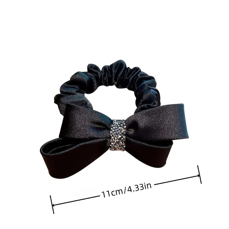 Elegant Satin Leather Hair Scrunchie | Rhinestone, Chic, Featherless, for Women, Suitable for All Seasons